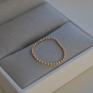 14 kt Gold Bead Chain Ring